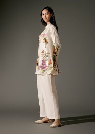 Ivory Short Chanderi Tunic And Palazzo by Balance By Rohit Bal available on Indiaspopup.com