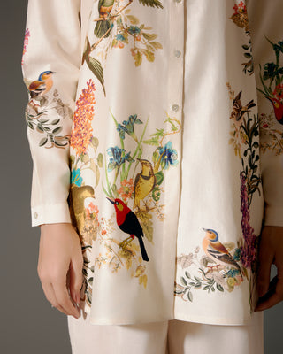 Ivory Short Chanderi Tunic And Palazzo by Balance By Rohit Bal available on Indiaspopup.com