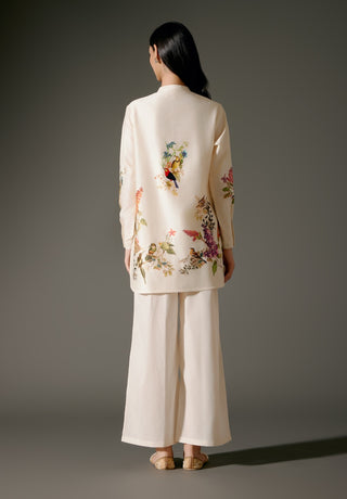 Ivory Short Chanderi Tunic And Palazzo by Balance By Rohit Bal available on Indiaspopup.com