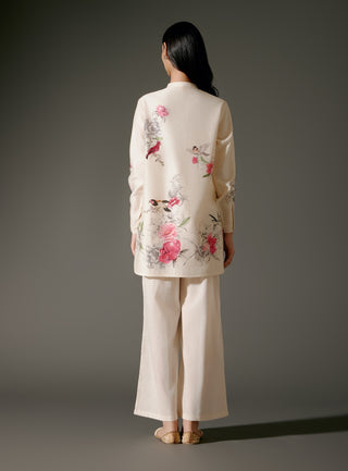Ivory Short Chanderi Tunic And Voile Palazzo by Balance By Rohit Bal available on Indiaspopup.com