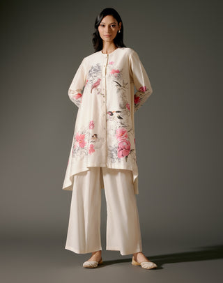 Ivory Flared A-Line Tunic And Pants by Balance By Rohit Bal available on Indiaspopup.com