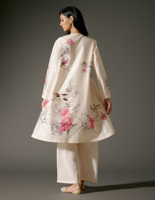 Ivory Flared A-Line Tunic And Pants by Balance By Rohit Bal available on Indiaspopup.com