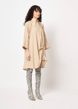 Two Point Two-Beige Straight Comfort Dress-INDIASPOPUP.COM