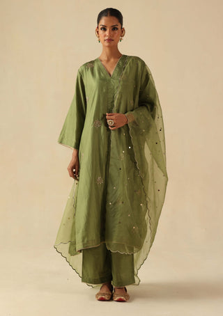 Kohinoor green kurta set