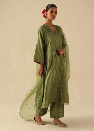Kohinoor green kurta set
