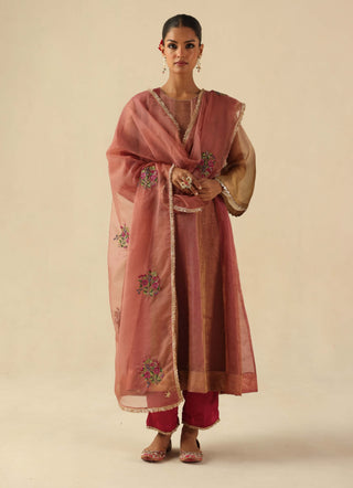 Rimjhim peach kalidar kurta set