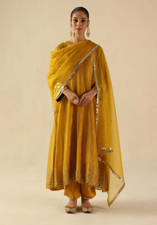 Afsana yellow kalidar kurta set