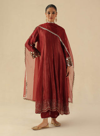Afsana garnet kalidar kurta set