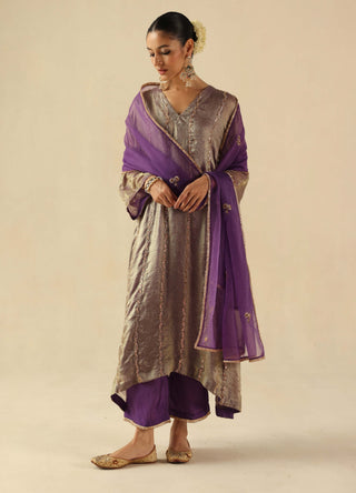 Jhoomar purple kurta set