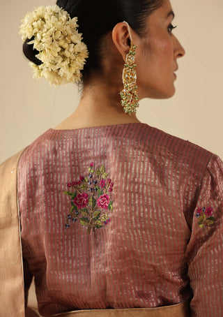 Taj gul peach sari and blouse