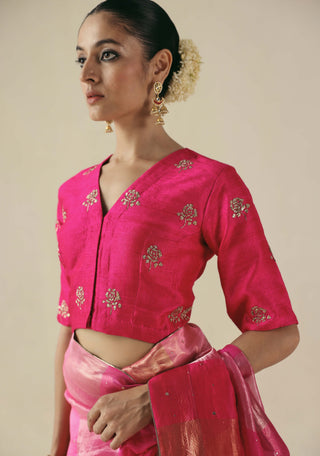 Amber fuchsia sari and blouse