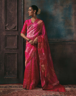 Amber fuchsia sari and blouse