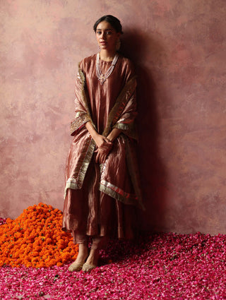 Begum Pret-Zaahra Pink Kurta Set-INDIASPOPUP.COM