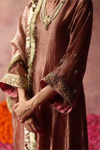 Begum Pret-Zaahra Pink Kurta Set-INDIASPOPUP.COM