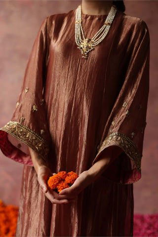Begum Pret-Zaahra Pink Kurta Set-INDIASPOPUP.COM