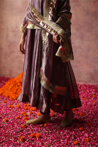 Begum Pret-Zaahra Purple Kurta Set-INDIASPOPUP.COM