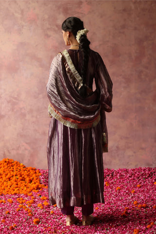 Begum Pret-Zaahra Purple Kurta Set-INDIASPOPUP.COM