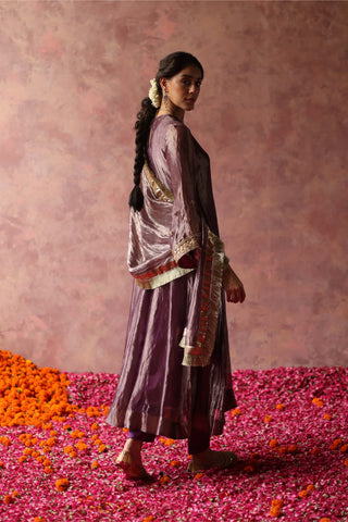 Begum Pret-Zaahra Purple Kurta Set-INDIASPOPUP.COM