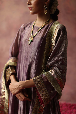 Begum Pret-Zaahra Purple Kurta Set-INDIASPOPUP.COM