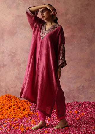 Begum Pret-Heer Pink Phiran Set-INDIASPOPUP.COM