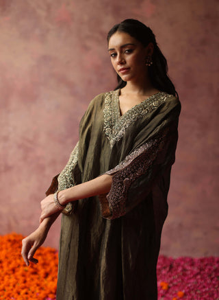 Begum Pret-Heer Olive Phiran Set-INDIASPOPUP.COM