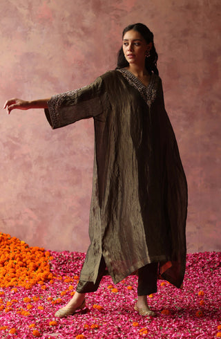 Begum Pret-Heer Olive Phiran Set-INDIASPOPUP.COM