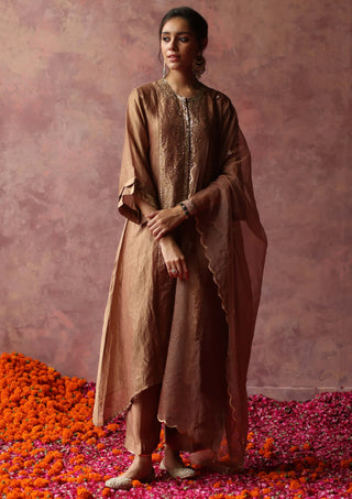 Begum Pret-Paakizah Champagne Gold Kurta Set-INDIASPOPUP.COM
