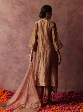 Begum Pret-Paakizah Champagne Gold Kurta Set-INDIASPOPUP.COM