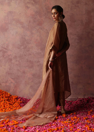 Begum Pret-Paakizah Champagne Gold Kurta Set-INDIASPOPUP.COM