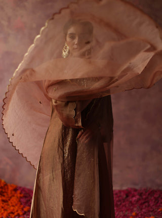 Begum Pret-Paakizah Champagne Gold Kurta Set-INDIASPOPUP.COM
