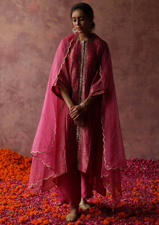 Begum Pret-Paakizah Pink Kurta Set-INDIASPOPUP.COM