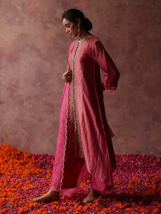 Begum Pret-Paakizah Pink Kurta Set-INDIASPOPUP.COM