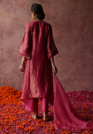 Begum Pret-Paakizah Pink Kurta Set-INDIASPOPUP.COM