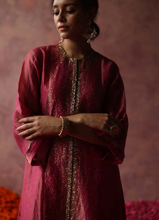 Begum Pret-Paakizah Pink Kurta Set-INDIASPOPUP.COM