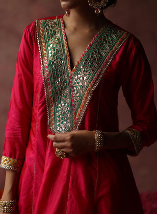 Begum Pret-Rumi Berry Green Kurta Set-INDIASPOPUP.COM