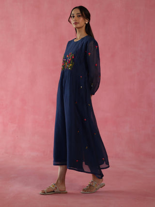 Navy Blue Imarti Dress by Begum Pret available on Indiaspopup.com