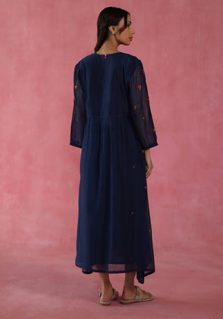Navy Blue Imarti Dress by Begum Pret available on Indiaspopup.com