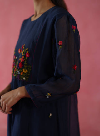 Navy Blue Imarti Dress by Begum Pret available on Indiaspopup.com