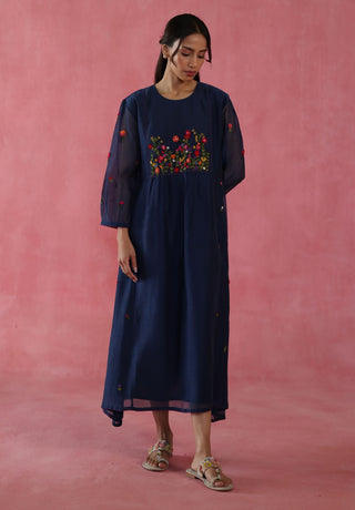 Navy Blue Imarti Dress by Begum Pret available on Indiaspopup.com