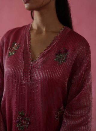 Shakkar Fuchsia Pink Kurta Set by Begum Pret available on Indiaspopup.com