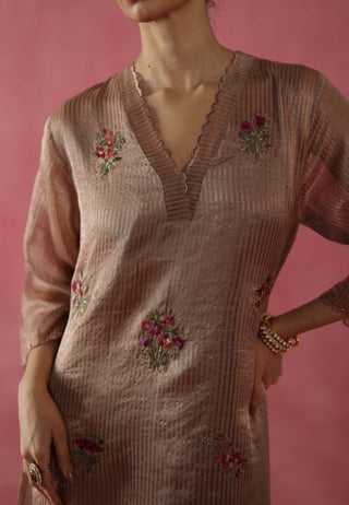 Shakkar Beige Kurta Set by Begum Pret available on Indiaspopup.com