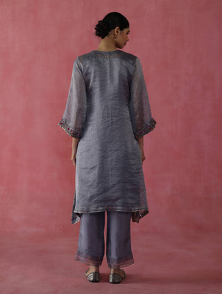 Phirni Gray Kurta Set by Begum Pret available on Indiaspopup.com