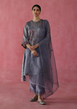 Phirni Gray Kurta Set by Begum Pret available on Indiaspopup.com
