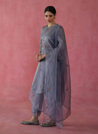 Phirni Gray Kurta Set by Begum Pret available on Indiaspopup.com