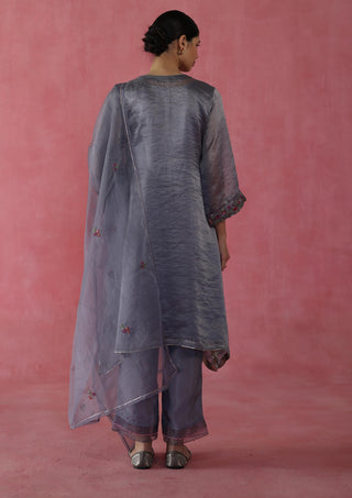 Phirni Gray Kurta Set by Begum Pret available on Indiaspopup.com