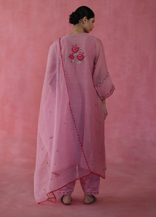 Kulfi Pink Kurta Set by Begum Pret available on Indiaspopup.com