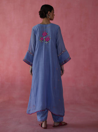 Kulfi Periwinkle Kurta Set by Begum Pret available on Indiaspopup.com