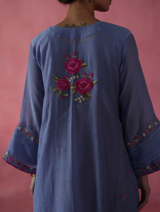 Kulfi Periwinkle Kurta Set by Begum Pret available on Indiaspopup.com