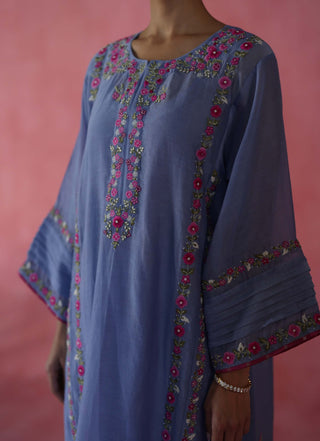 Kulfi Periwinkle Kurta Set by Begum Pret available on Indiaspopup.com