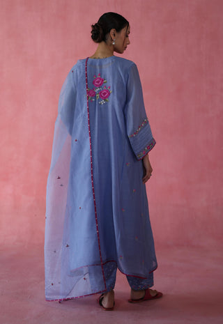 Kulfi Periwinkle Kurta Set by Begum Pret available on Indiaspopup.com